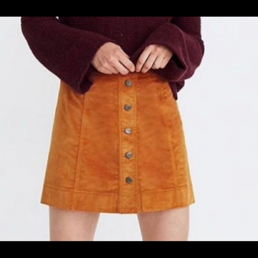 Velveteen A-Line Mini Skirt